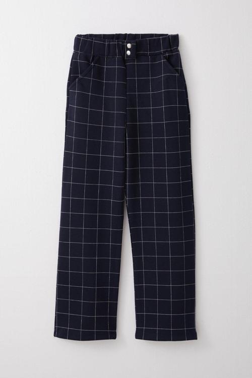 Kız Çocuk Kare Desenli Pantalon 8-14 Yaş, Lacivert