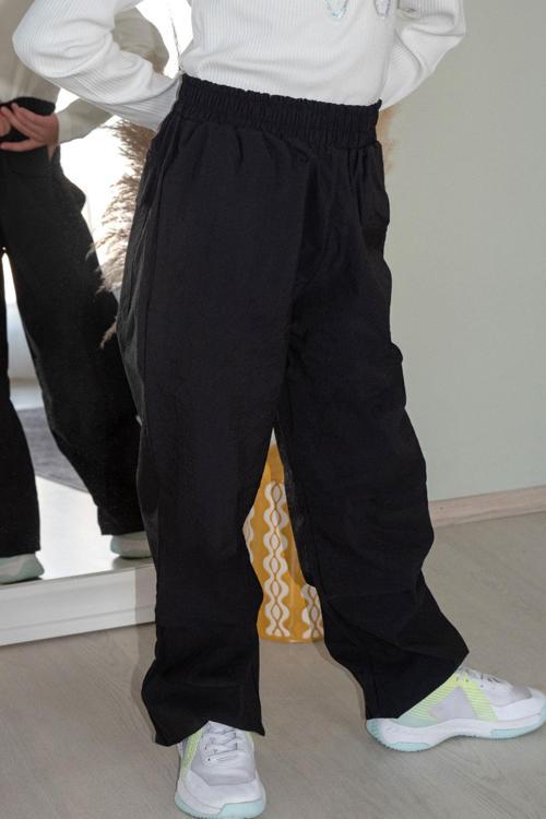 Kız Çocuk Paraşüt Jogger Paça Pantolon 6-12 Yaş, Siyah