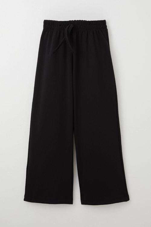 Kız Çocuk Pantalon Bağcık Aksesuarlı 8-14 Yaş, Siyah