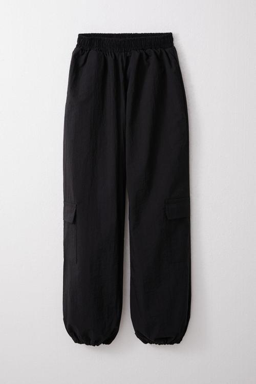 Kız Çocuk Paraşüt Jogger Paça Pantolon Kargo Cep 7-12 Yaş, Siyah