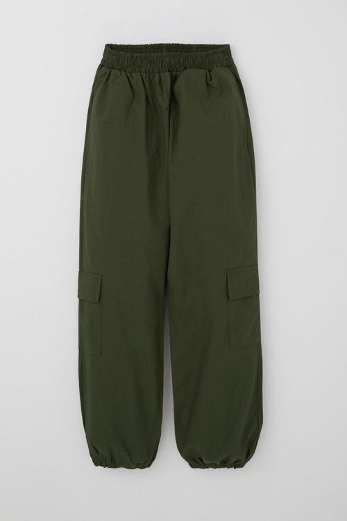 Kız Çocuk Paraşüt Jogger Paça Pantolon Kargo Cep 7-12 Yaş, Haki Yeşil