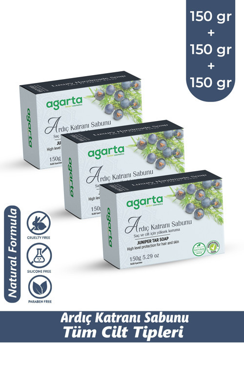 3 Lü Set Ardıç Katranı Sabunu Doğal 150 Gr