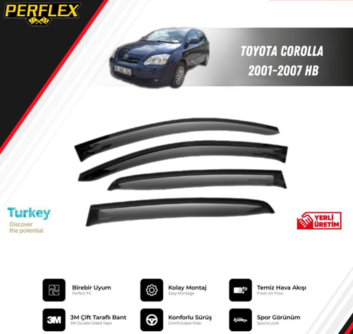 CAM RÜZGARLIĞI V2 DÜZ TOYOTA COROLLA 2001-2007 HB
