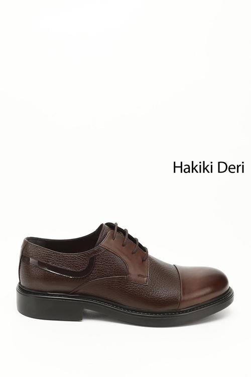 Erkek Kahve Antik Bağcıklı Hakiki Deri Klasik Ayakkabı