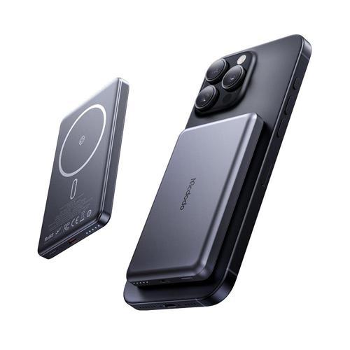 MC-4641 20W 5000MAH Metal Ultra İnce Kablosuz PowerBank Siyah