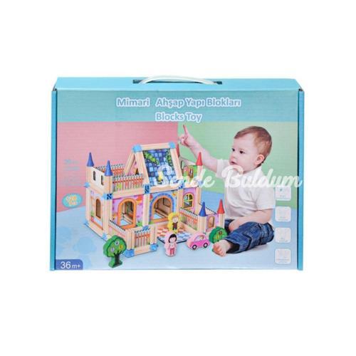 KZL2102102 Ahşap Mimari Yapı Blokları 128 Parça