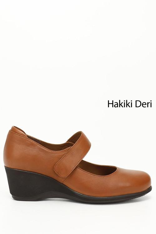 Kadın Taba Antik Dolgu Taban Hakiki Deri Ayakkabı