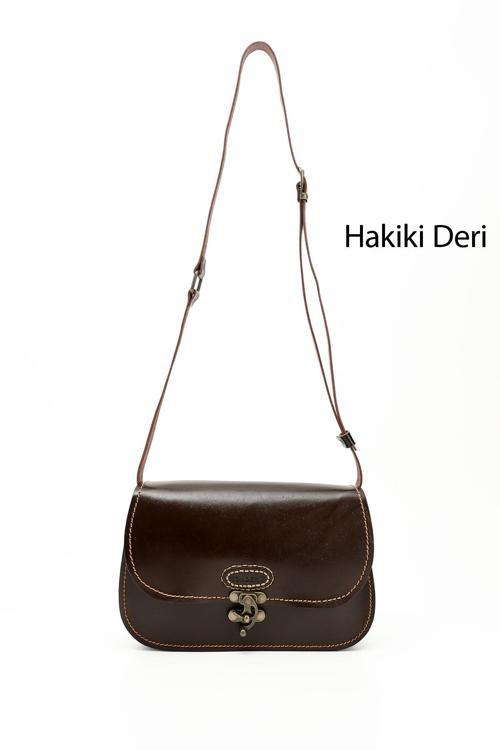 Kadın Kahve Antik Vaketa Hakiki Deri Omuz ve Postacı Çantası