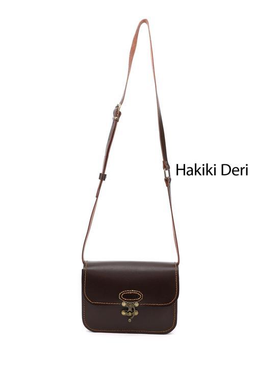 Kadın Kahve Antik Vaketa Hakiki Deri Omuz ve Postacı Çantası