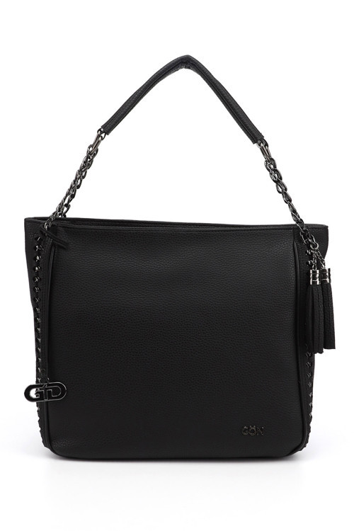 Kadın Siyah Püsküllü Omuz Çantası