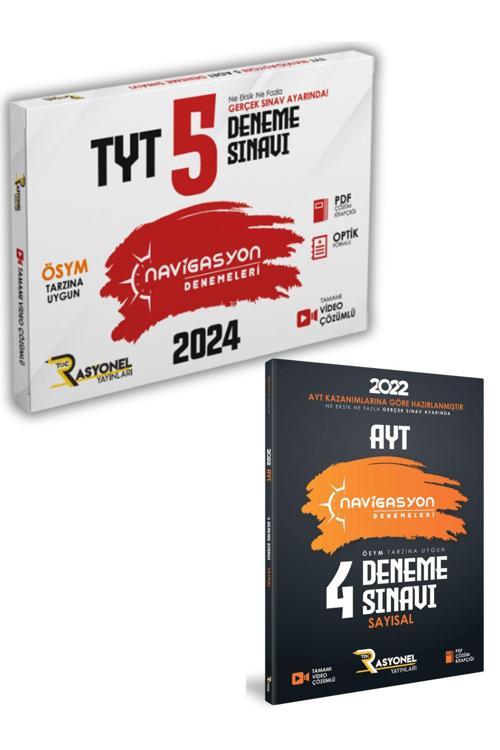 Rasyonel Yayınları Ayt Sayısal 4 Lü Deneme Ve 2024 Tyt Tüm Dersler 5 Li Deneme Seti (9 Deneme - 920 Soru)