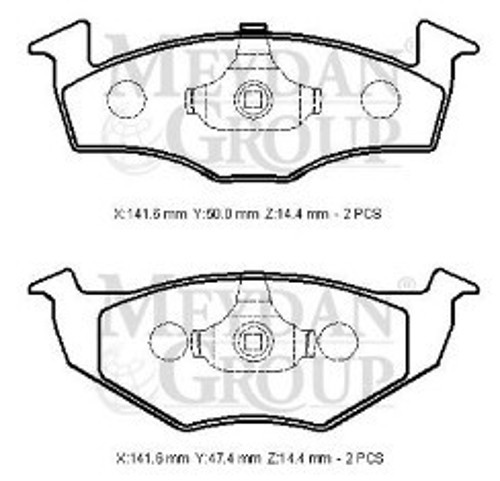 Seat Ibiza 00/01 Ön Fren Balatası (Di̇sk) (141,6x50x16,48/141,6x47,4x16,48) (Bramax)
