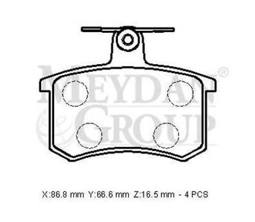 Audi A100 92/95 Arka Fren Balatası 1,8/2,0/2,2 (Kablosuz)di̇sk)(86,8x66,6x16,5)yumurta Kasa)bramax) 