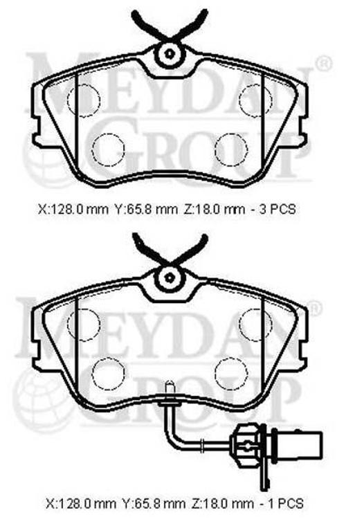 Volkswagen Transporter T4 02/03 Ön Fren Balatası 1,9/2.4/2,5 (1 Kablolu)(di̇sk)128x65,8x18)bramax) 