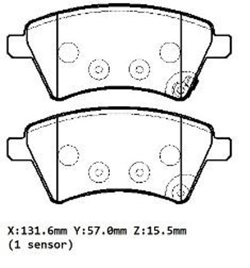 Suzuki Sx4 07/13 Ön Fren Balatası 1,5/1,6/1,9/2,0 (Kablosuz)(di̇sk) (131,6x57x15,5)(bramax) 