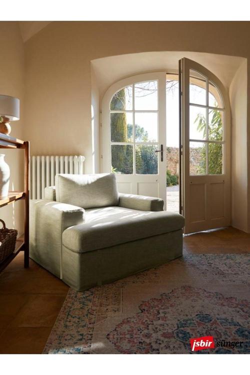 Mode Siesta Kuş Tüyü Berjer 01 Kırık Beyaz Keten Kumaş Işbir Sünger (DAİRENİZE TESLİM)