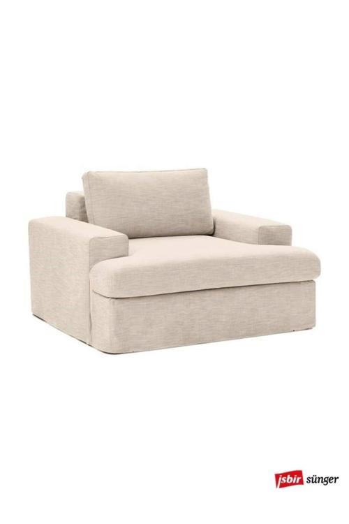 Mode Siesta Kuş Tüyü Berjer 05 Bej Keten Kumaş Işbir Sünger (DAİRENİZE TESLİM)