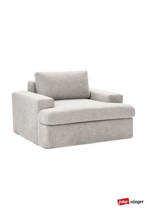Mode Siesta Kuş Tüyü Berjer 19 Gri Keten Kumaş Işbir Sünger (DAİRENİZE TESLİM)