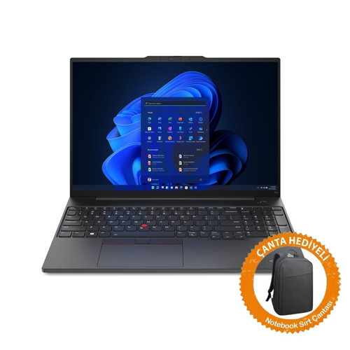 Thinkpad E16 Gen 2 İntel Core Ultra 5 125U 16GB 2TB SSD Windows 10 Pro 16" Wuxga IPS Taşınabilir Bilgisayar+Çanta 21MA008YTXC19