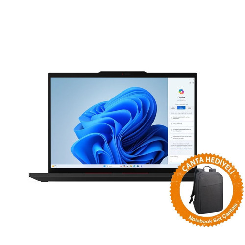 Thinkpad T14 Gen 5 İntel Core Ultra 7 155U 32GB 512GB SSD Freedos 14" Wuxga IPS 400NIT Taşınabilir Bilgisayar+Çanta 21ML008MTXC39