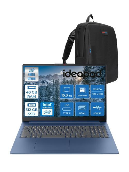 Ideapad Slim 3 15IRH10 Intel Core I5 13420H 40GB 512GB SSD Freedos 15.3" Wuxga (1920X1200) IPS 300NITS Taşınabilir Bilgisayar 83K10062TRF07 + Zetta Çanta
