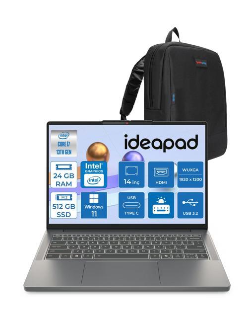 Ideapad Slim 3 14IRH10 Intel Core I7 13620H 24GB 512GB SSD Windows 11 Pro 14" Wuxga (1920X1200) IPS 300NITS Taşınabilir Bilgisayar 83K0002ATRP04 + Zetta Çanta