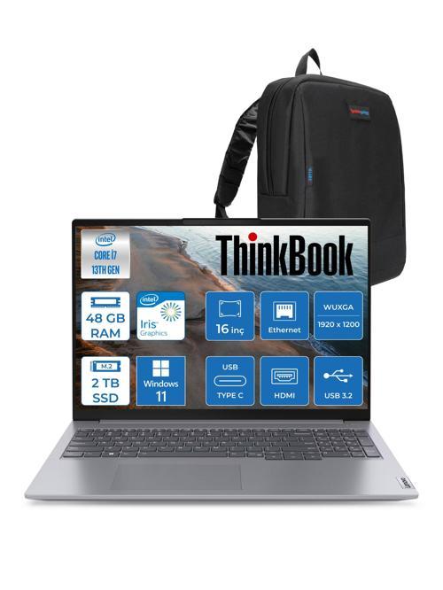 Thinkbook 16 G6 Irl Intel Core I7 13700H 48GB Ddr5 2tb SSD Intel Iris Xe 16" Wuxga 300NITS IPS Windows 11 Pro Taşınabilir Bilgisayar 21KH00V1TRP19 + Zetta Çanta