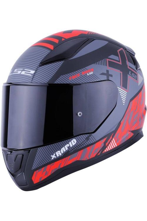 Rapıd 2 Xtreet Mat Siyah-Kırmızı Kask Siyah Cam