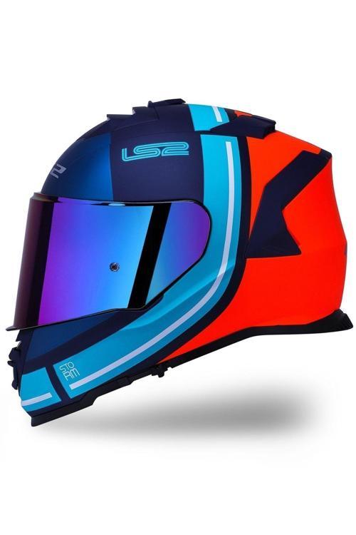 Storm 2 Slant Mat Mavi Turuncu Kask