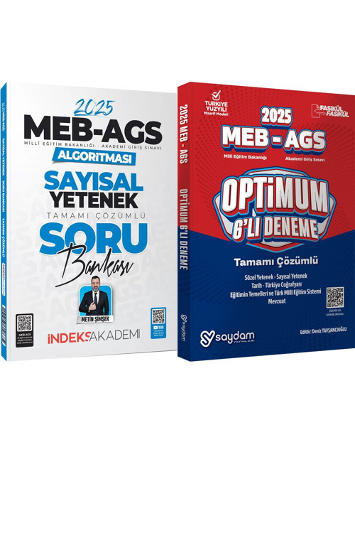 İndeks 2025 MEB-AGS Algoritması Sayısal Yetenek Soru Bankası Çözümlü - MEB-AGS 6LI DENEME