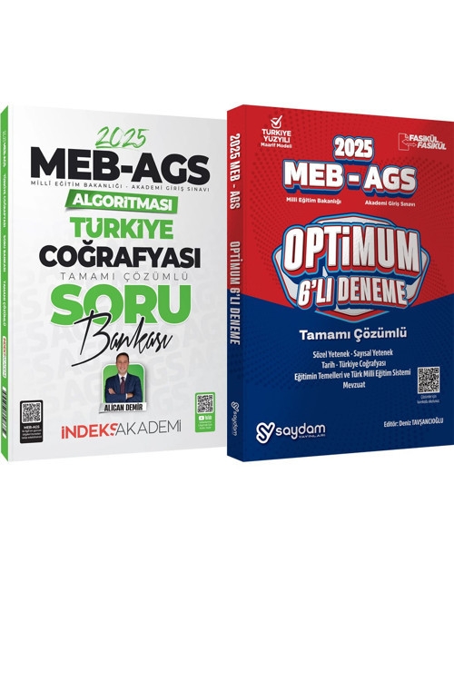 İndeks 2025 MEB-AGS Algoritması Türkiye Coğrafyası Soru Bankası Çözümlü - MEB-AGS 6LI DENEME