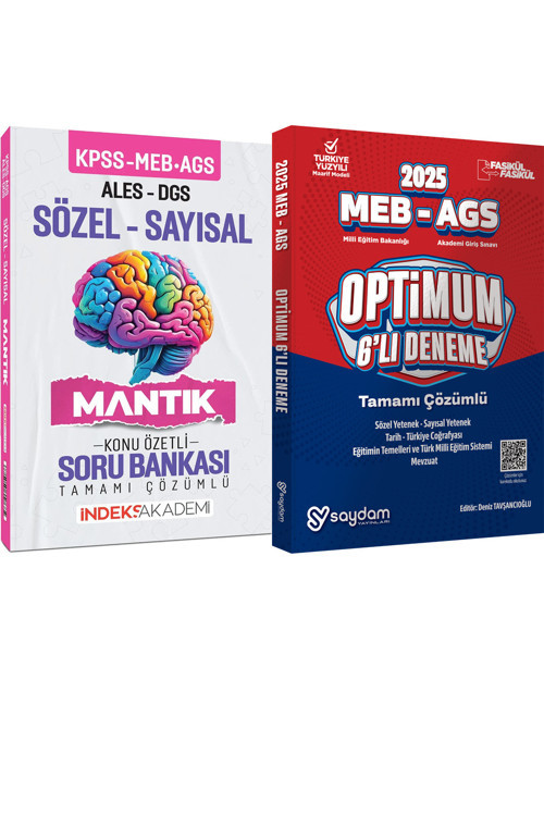 İndeks 2025 KPSS MEB-AGS ALES DGS Sözel-Sayısal Mantık Konu Özetli Soru Bankası - MEB-AGS 6LI DENEME