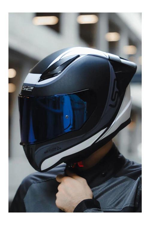Rapıd 2 Race Deeper Fullface Motosiklet Kaskı Mavi Camlı