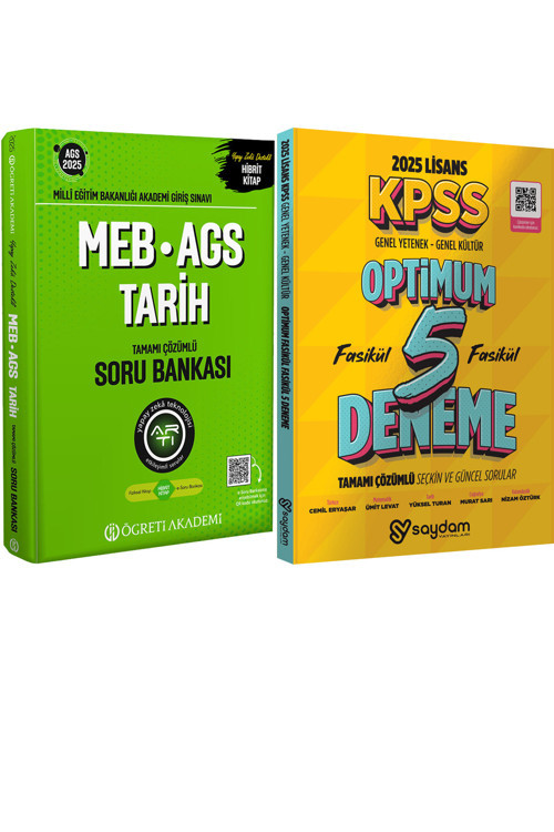 Pegem 2025 MEB-AGS Soru Bankası Tamamı Çözümlü Tarih - KPSS LİSANS 5 DENEME