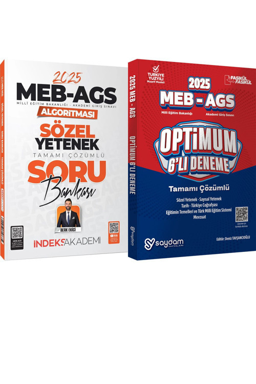 İndeks 2025 MEB-AGS Algoritması Sözel Yetenek Soru Bankası Çözümlü - MEB-AGS 6LI DENEME