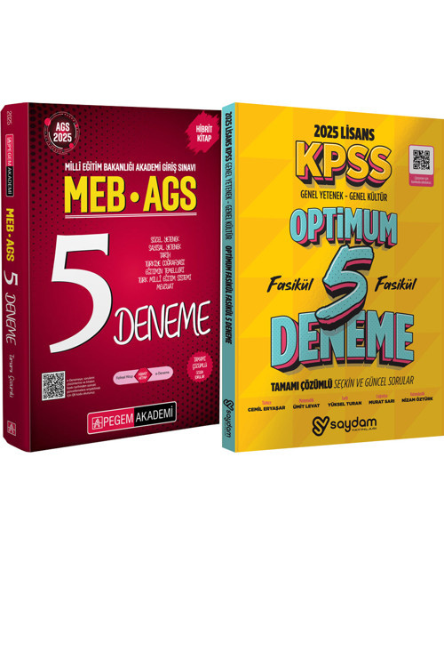 Pegem 2025 MEB-AGS Tamamı Çözümlü 5 Deneme - KPSS LİSANS 5 DENEME