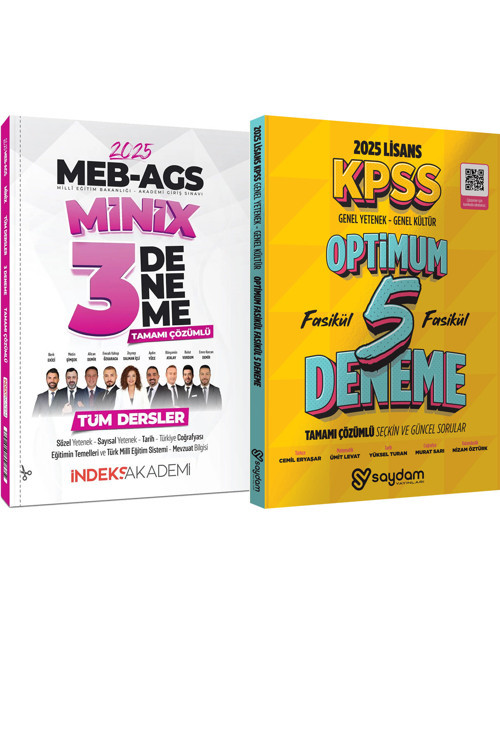 İndeks 2025 MEB-AGS Tüm Dersler MiniX 3 Deneme Çözümlü - KPSS LİSANS 5 DENEME