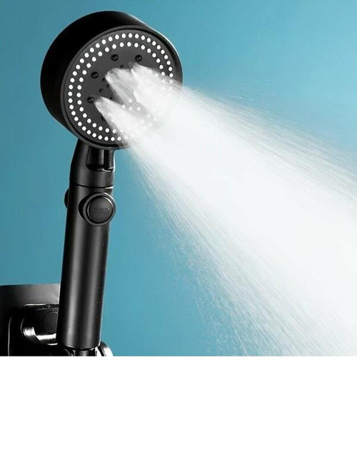 Turbo Fan Pervaneli 5 Fonksiyonlu Su Tasarruflu Duş Başlığı Pervaneli Turbo El Duşu Siyah