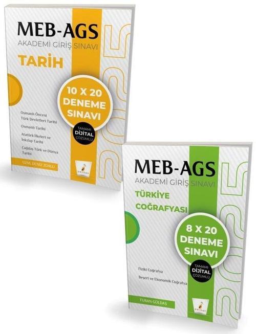 Pelikan 2025 MEB-AGS Tarih+Türkiye Coğrafyası 40 Deneme 2 li Set Pelikan Yayınları