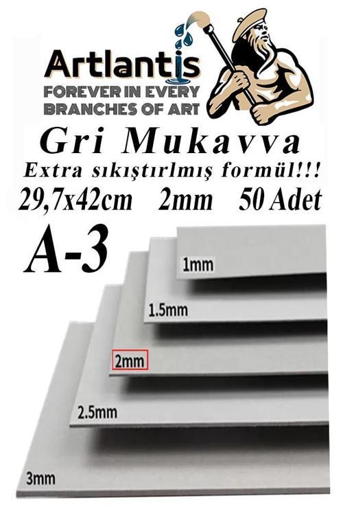 A3 Mukavva Gri 2 mm 50 Adet 1 Paket 29.7x42 cm A-3 Mukavva 2,0 mm Kalınlığında A-3 Mukavva