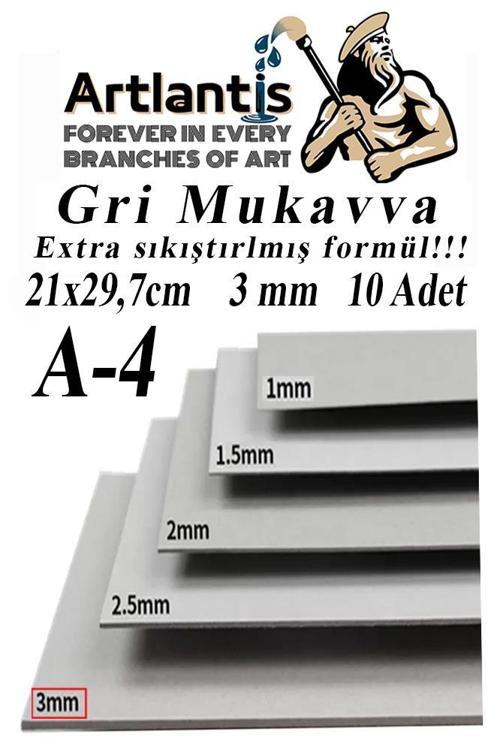 A4 Mukavva Gri 3 mm 10 Adet 1 Paket 21x29.7 cm A-4 Mukavva 3 mm Kalınlığında A-4 Mukavva