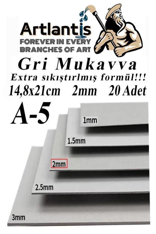 A5 Mukavva Gri 2 mm 20 Adet 1 Paket 14,8x21 cm A-5 Mukavva 2,0 mm Kalınlığında A-4 Mukavva