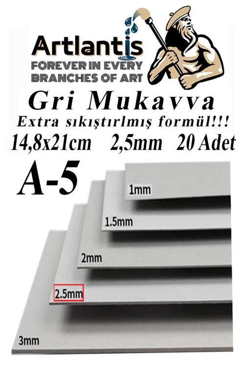A5 Mukavva Gri 2.5 mm 20 Adet 1 Paket 14,8x21 cm A-5 Mukavva 2,5 mm Kalınlığında A-5 Mukavva