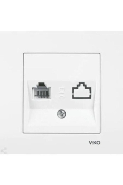 Viko Karre Beyaz Tekli Nümeris Cat-3 Telefon Prizi Çerçeveli