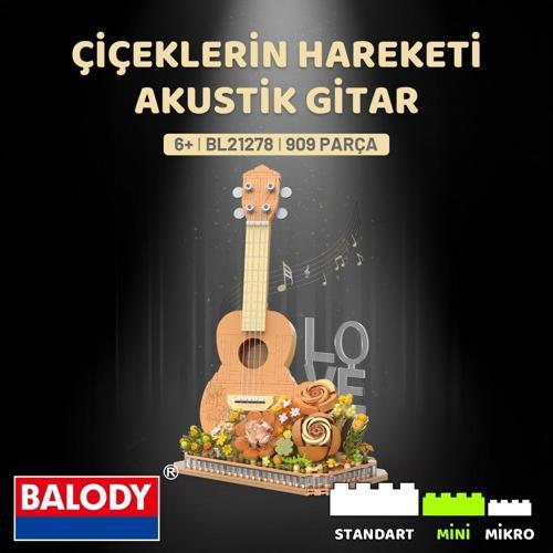 Çiçeklerin Hareketi – Akustik Gitar (BL21278) – Mini Blok Yapı Oyuncakları Seti