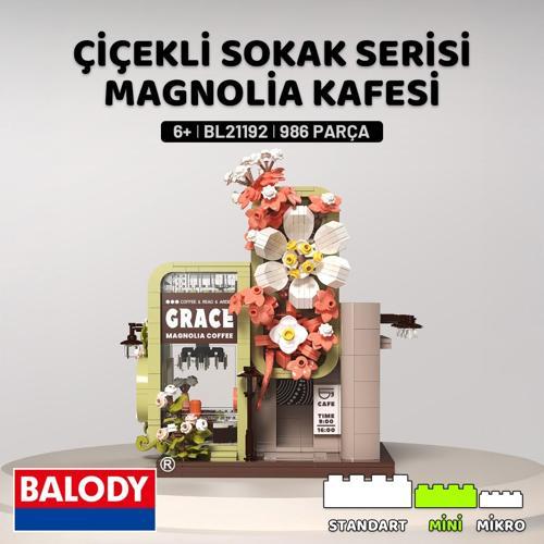 Çiçekli Sokak Serisi – Magnolia Kafesi (BL21192) – Mini Blok Yapı Oyuncakları Seti