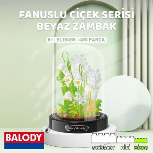 Fanuslu Çiçek Serisi – Beyaz Zambak (BL18498) – Mini Blok Yapı Oyuncakları Seti