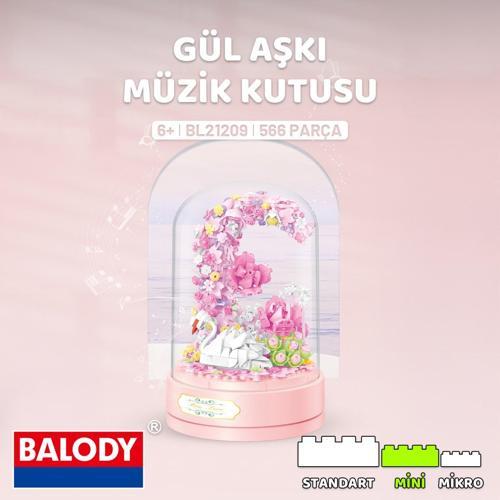 Gül Aşkı Müzik Kutusu (BL21209) – Mini Blok Yapı Oyuncakları Seti