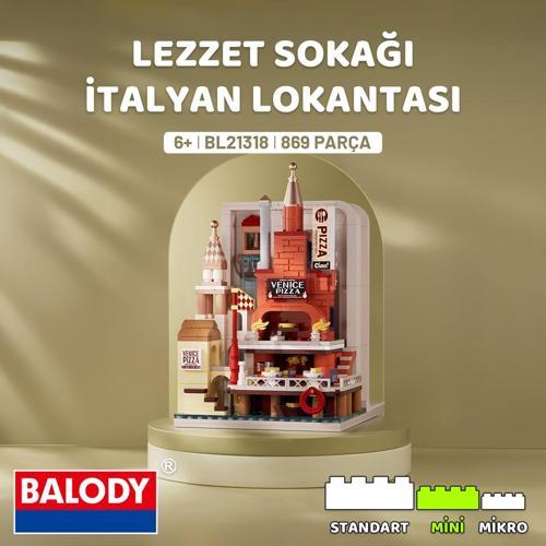 Lezzet Sokağı – İtalyan Lokantası (BL21318) – Mini Blok Yapı Oyuncakları Seti