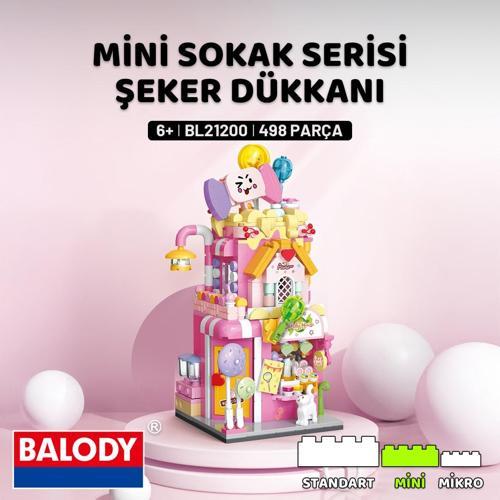 Mini Sokak Serisi – Şeker Dükkanı (BL21200) – Mini Blok Yapı Oyuncakları Seti
